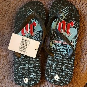 🇺🇦 NWT Beach Flip Flops Size Large Holidays Christmas Festive